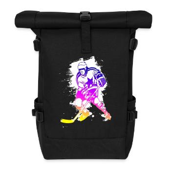eishockey rainbow spritzer hockeyspieler tor cool - Rolltop Rucksack - Schwarz - Vorne