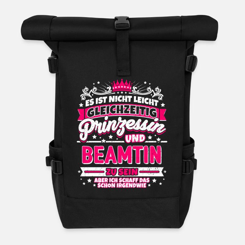 Prinzessin und Beamtin - Rolltop Rucksack - Schwarz