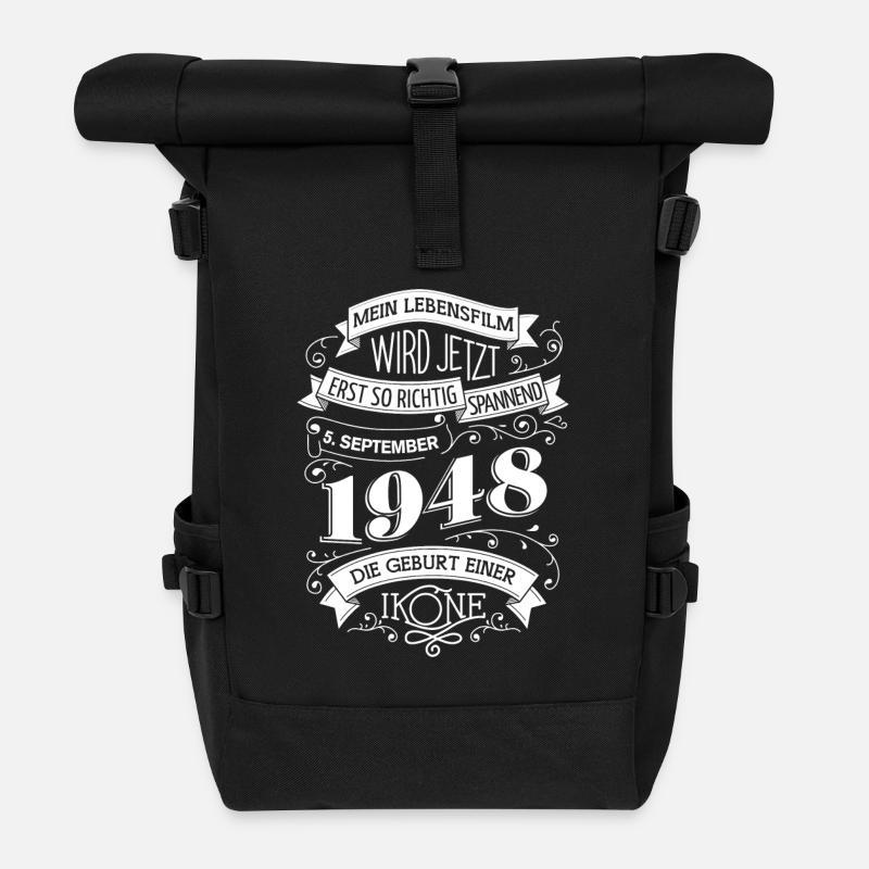 5.9.1948 Die Geburt einer Ikone - Rolltop Rucksack - Schwarz