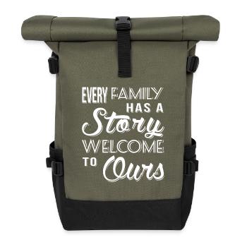 Family Story - Roll Top Backpack - olive/black - Front
