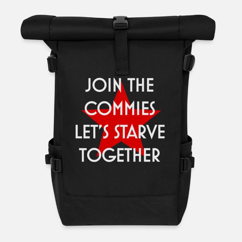 VERBINDEN SIE DEN COMMIES - Rolltop Rucksack - Schwarz