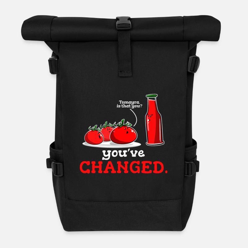 Tomate Ketchup Lustiges Tomayra Grafikdesign - Rolltop Rucksack - Schwarz