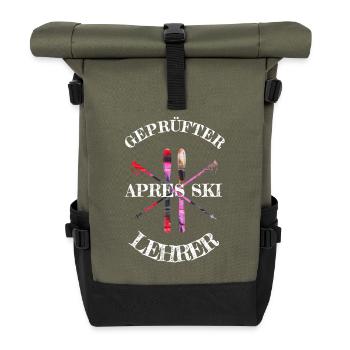 skifahren apres ski lehrer - Rolltop Rucksack - Olive/Schwarz - Vorne