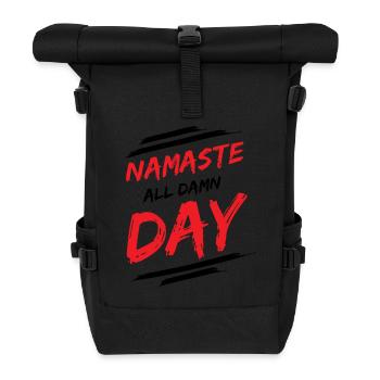 NAMASTE - ALL DAMN DAY! - Roll Top Backpack - black - Front