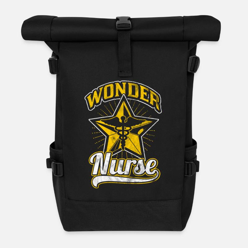 Geschenk für eine Super Krankenschwester - Rolltop Rucksack - Schwarz