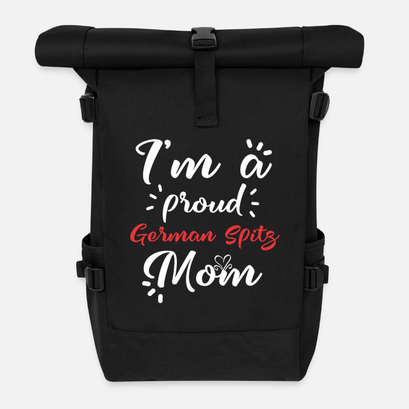 Spitz Shirt für stolze Spitz Mama - Rolltop Rucksack - Schwarz