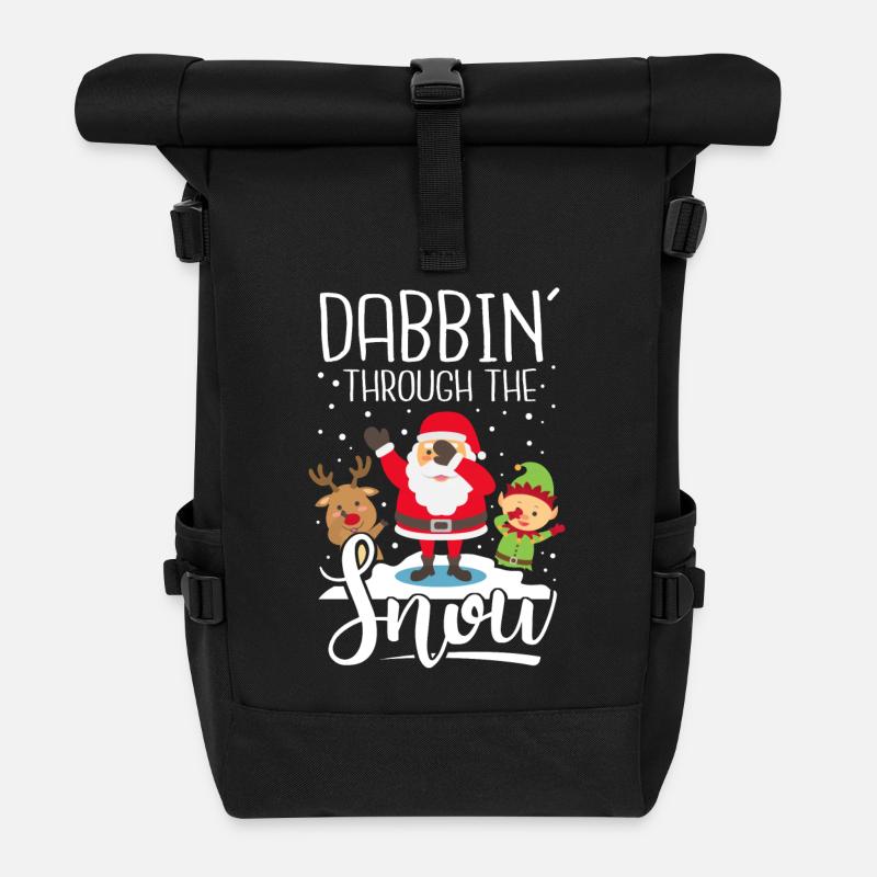 Dab Weihnachtsmann Rudolph Rentier Elf Geschenk - Rolltop Rucksack - Schwarz