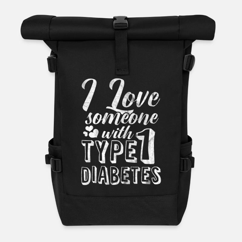 Shirt for diabetics type 1 - Roll Top Backpack - black