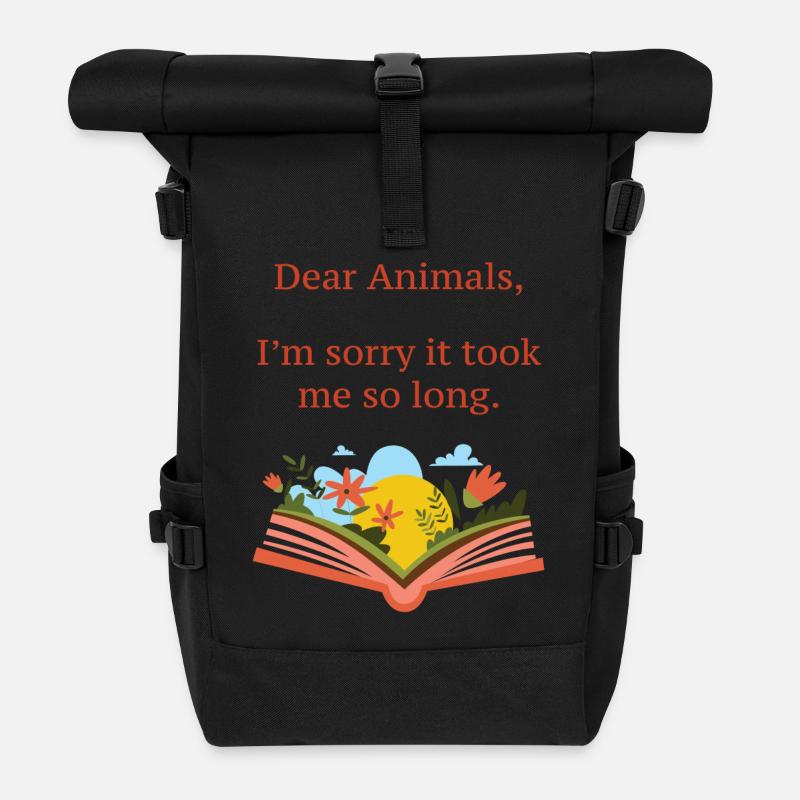 Es tut mir leid, dass es so lange dauerte | Vegan - Rolltop Rucksack - Schwarz