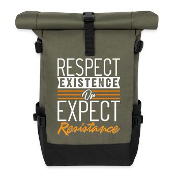 Respecter l'existence ou attendre à une résistance shirt - Sac à dos roll top - olive/noir - Devant