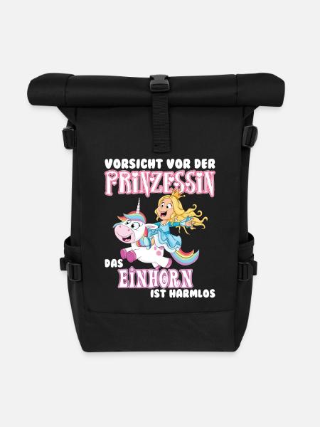 Einhorn - Rolltop Rucksack - Schwarz