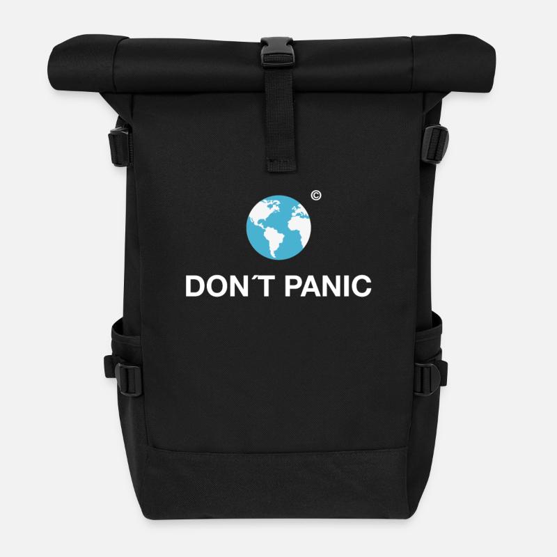 dont panic Erde planet Anhalter Galaxis klimawande - Rolltop Rucksack - Schwarz