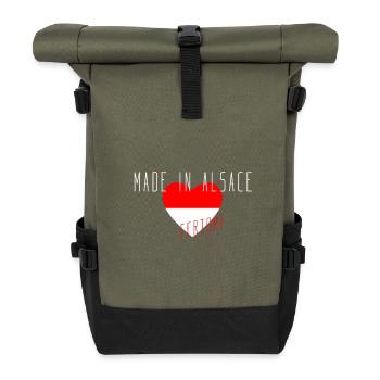 Made in Alsace - Roll Top Backpack - olive/black - Front