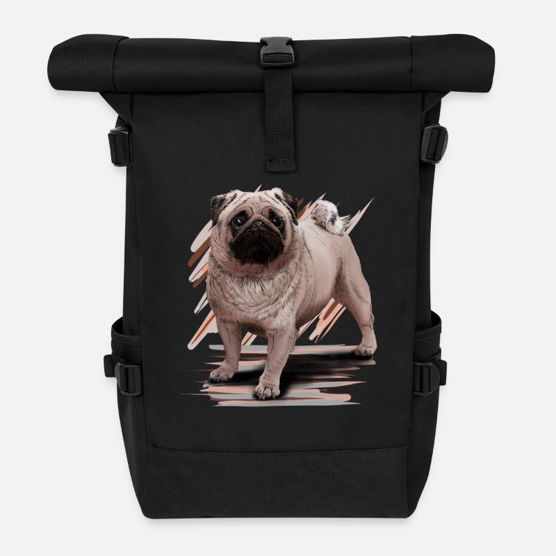 Mops - Rolltop Rucksack - Schwarz