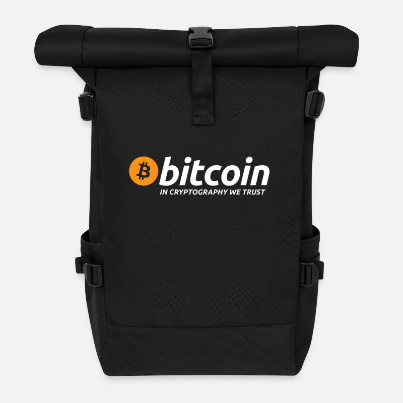 Bitcoin tshirt monnaie Crypto - Sac à dos roll top - noir