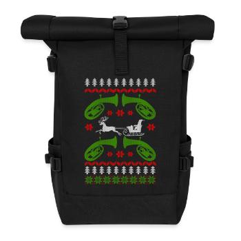 Musician baritone ugly christmas - Roll Top Backpack - black - Front