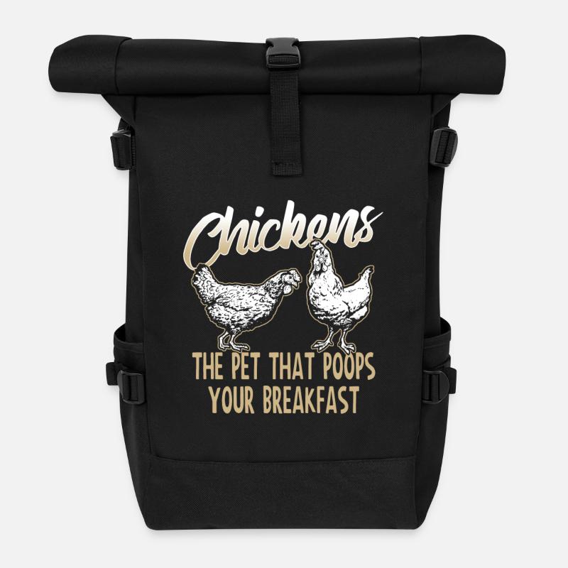Poulets MERDE Votre petit T-shirt Cadeau - Sac à dos roll top - noir