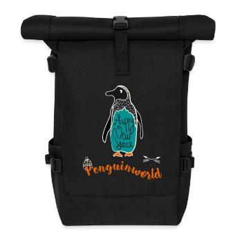 Pinguin new year Winter kalt Pinguin Frost Schnee - Rolltop Rucksack - Schwarz - Vorne