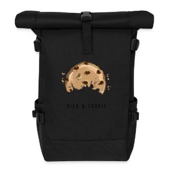 MILK AND COOKIE - Cute Design - Roll Top Backpack - black - Front