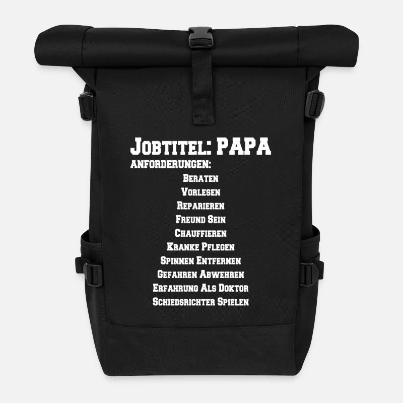 Jobtitel Papa Geschenk Zum vatertag - Rolltop Rucksack - Schwarz