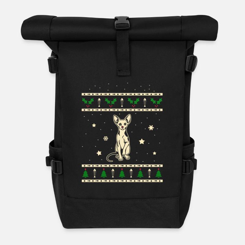 Sphynx Weihnachtsgeschenk - Rolltop Rucksack - Schwarz