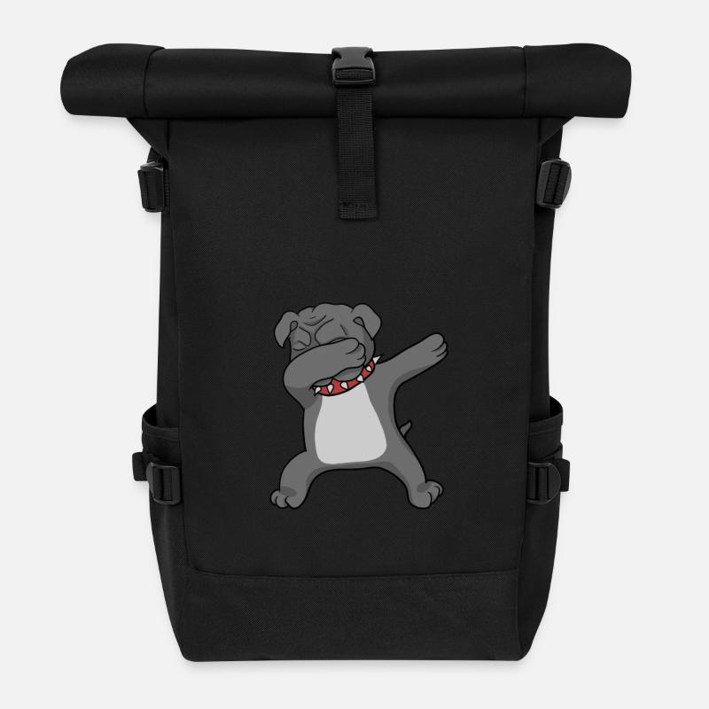 Bulldog Dab - dabbing bulldog - Rolltop Rucksack - Schwarz