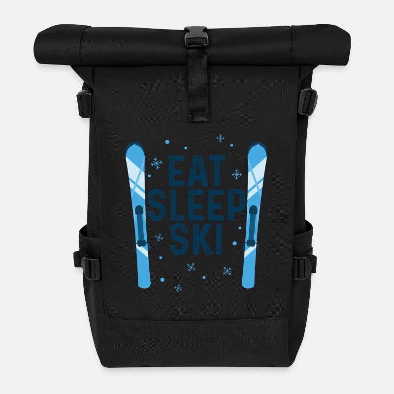 EAT SLEEP SKI - Rolltop Rucksack - Schwarz