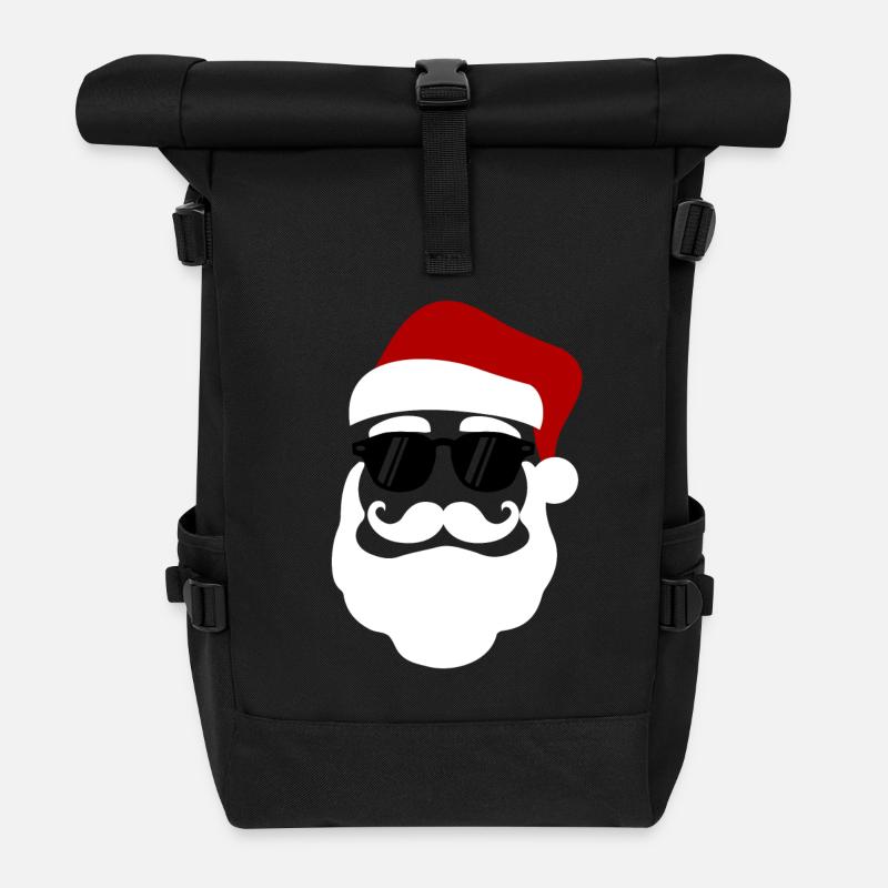 Hipster Sonnenbrillen Lustige Weihnachtsmann mit Geschenk für - Rolltop Rucksack - Schwarz