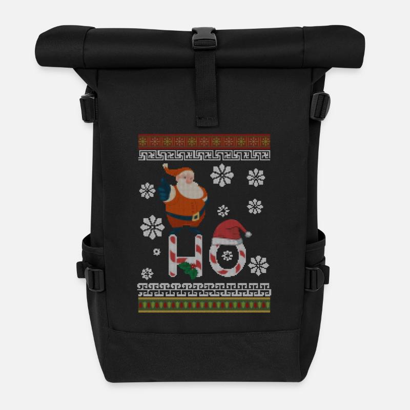 Santa Ho - Rolltop Rucksack - Schwarz