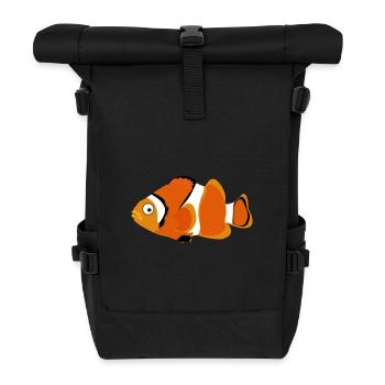 dessin mignon drôle de bande dessinée douce de poissons t-shirt - Sac à dos roll top - noir - Devant