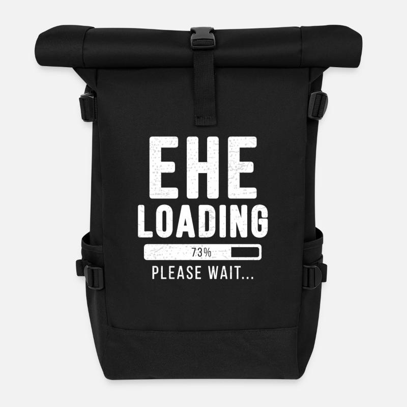 Ehe loading... please wait! | Ehe Shirt - Rolltop Rucksack - Schwarz