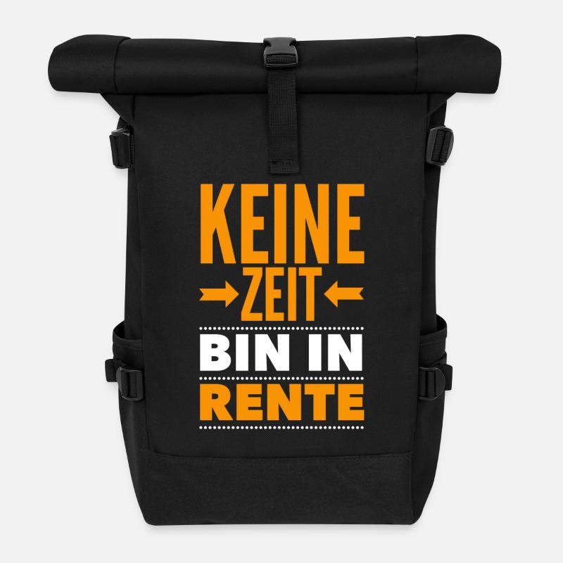 keine zeit bin in rente shirt 4 - Rolltop Rucksack - Schwarz