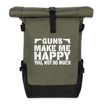 Guns Make Me Happy - You, Not So Much - Sac à dos roll top - olive/noir - Devant