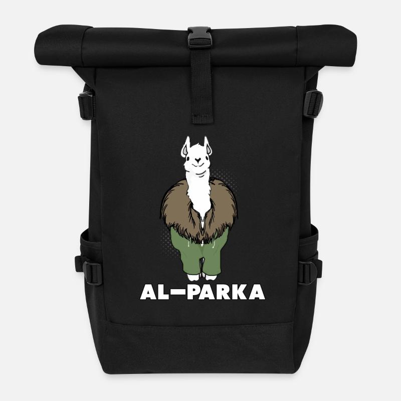 Lustiges Lama Alpaka Comic Tier Trend - Geschenk - Rolltop Rucksack - Schwarz