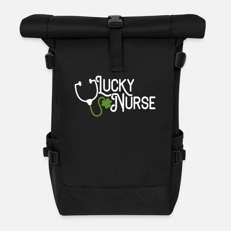 Saint-Patrick chemise pour Infirmière thé chanceux - Sac à dos roll top - noir