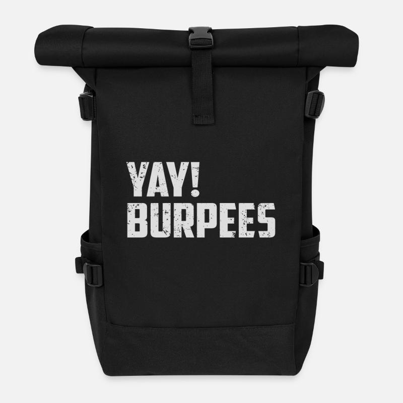 Yay Burpees Shirt - Rolltop Rucksack - Schwarz
