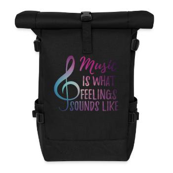 Music - Gefühle - Song - Chor - Geschenk - Musik - Rolltop Rucksack - Schwarz - Vorne