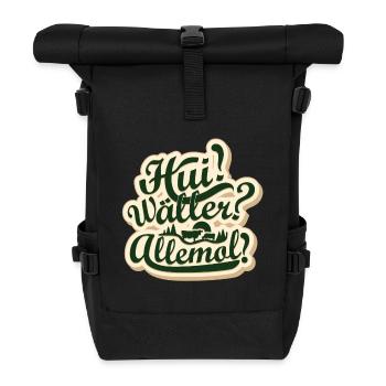 Typischer Westerwälder Kneipenspruch GESCHENK - Rolltop Rucksack - Schwarz - Vorne