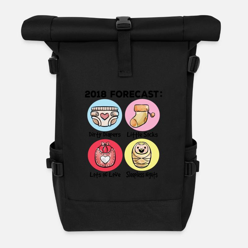 2018 Forecast Mom Dad pregnancy Announcement - Rolltop Rucksack - Schwarz