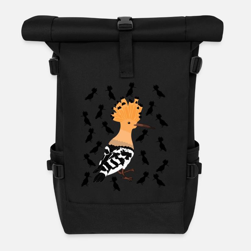 Wiedehopf Vogel - Rolltop Rucksack - Schwarz