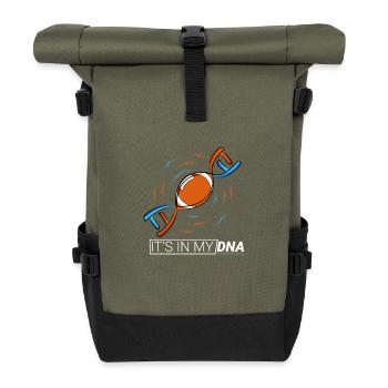 American Football in meiner DNA Geschenk Genen - Rolltop Rucksack - Olive/Schwarz - Vorne