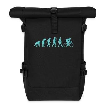 Evolution - Mountainbike - Lustig - Geschenk - Fun - Rolltop Rucksack - Schwarz - Vorne