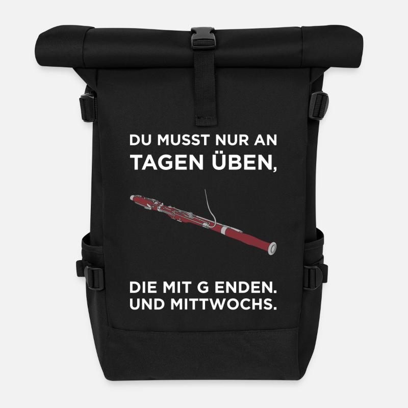 You only need to practice on the days that end - Rolltop Rucksack - Schwarz