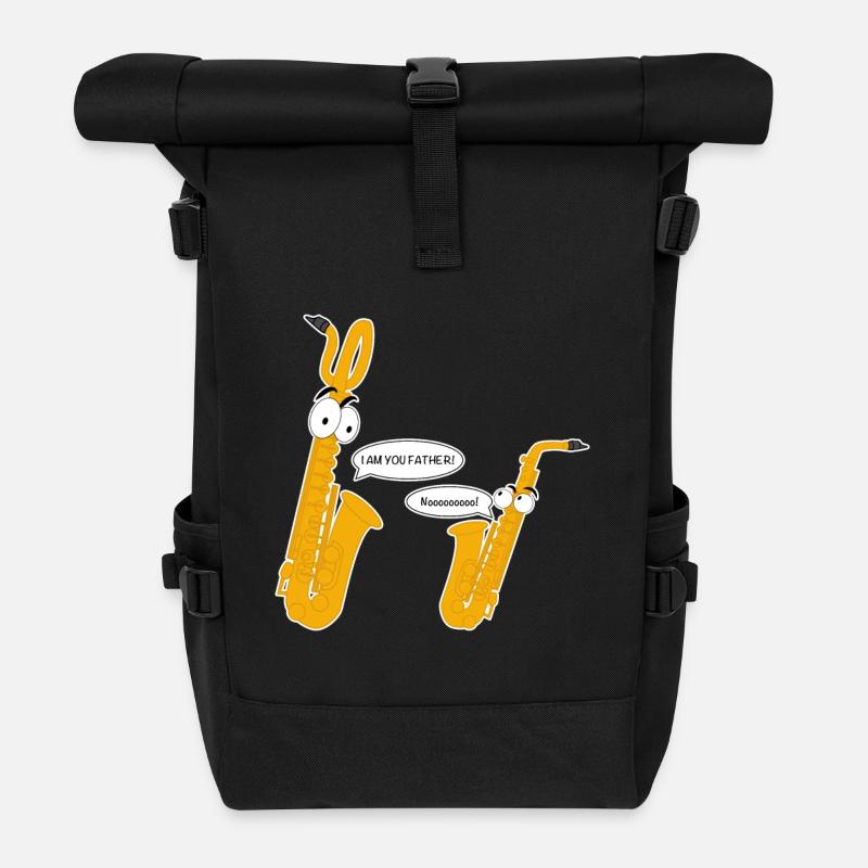 Personificated Bariton Saxophone. - Rolltop Rucksack - Schwarz