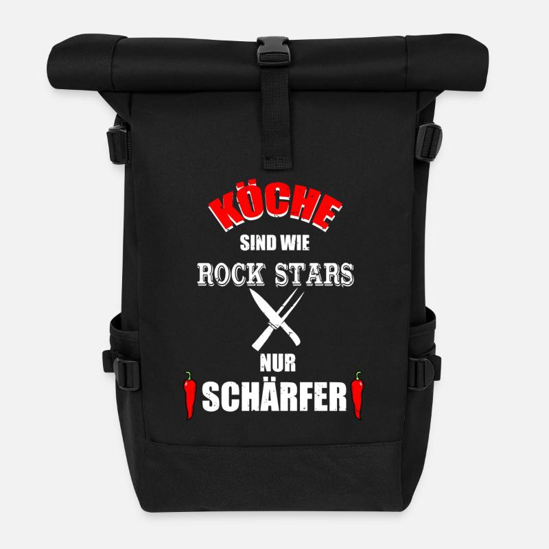 Koch Tshirt Evolution Geschenk Männer Prüfung - Rolltop Rucksack - Schwarz