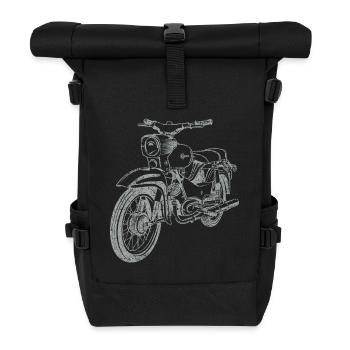 Simson Star Vintage Lineart Silhouette - Rolltop Rucksack - Schwarz - Vorne