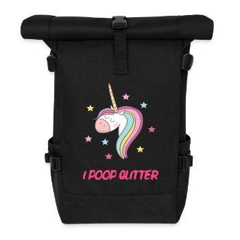 I POOP GLITTER - Rolltop Rucksack - Schwarz - Vorne