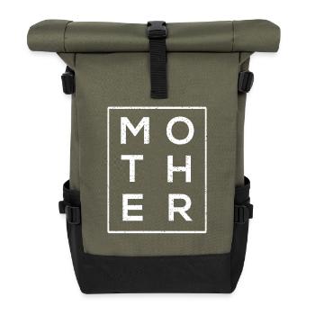 MÈRE - MAMA - MUTTI - Sac à dos roll top - olive/noir - Devant