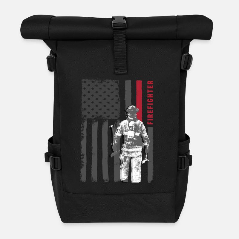 Sapeurs-pompiers de sapeur-pompier drôle de cadeau US Aide - Sac à dos roll top - noir