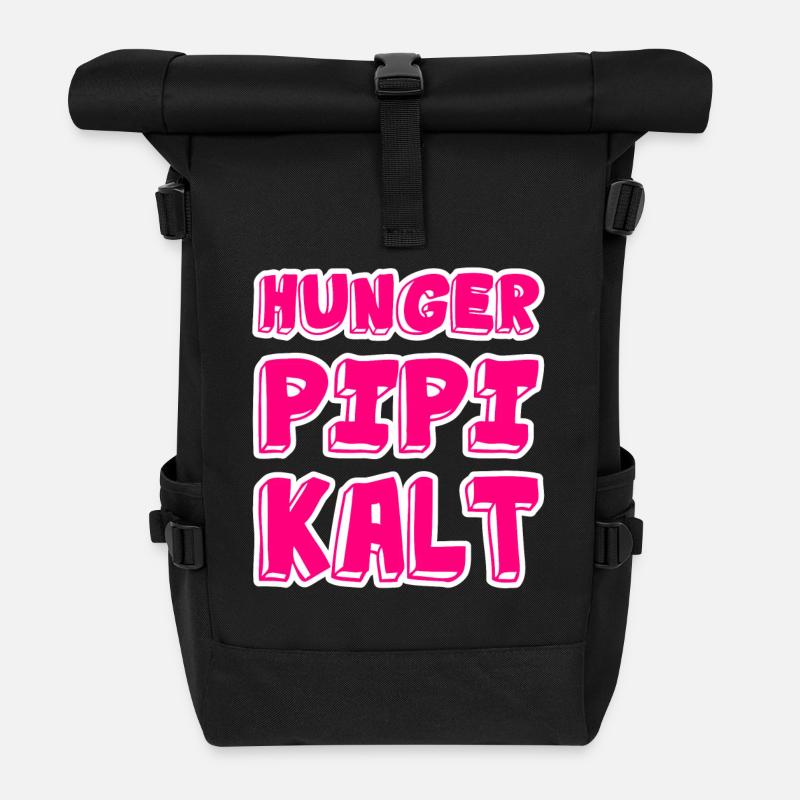 Hunger Pipi Kalt - Rolltop Rucksack - Schwarz